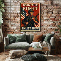 World War II Patriotic Military Recruitment Poster PosterGoat