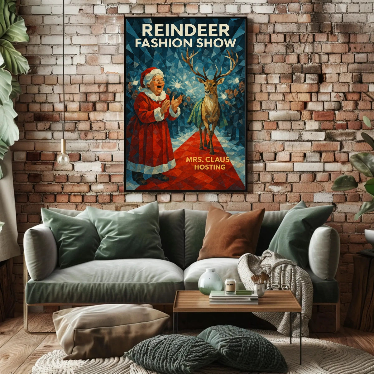 Reindeer Fashion Show Wonderland Festive Animal Poster