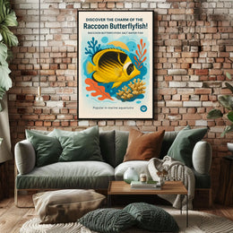 Discover the Charm of the Raccoon Butterflyfish Poster