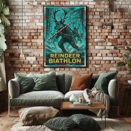 Reindeer Biathlon Poster