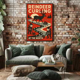 Reindeer Curling Extravaganza Poster