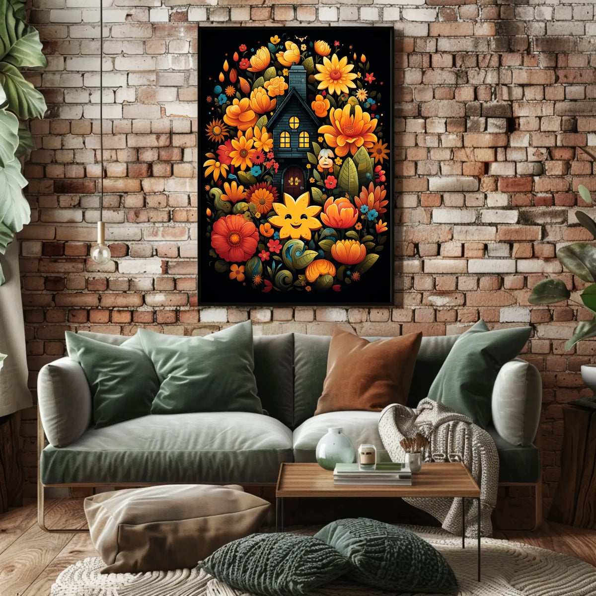 Enchanted Floral Cottage Poster
