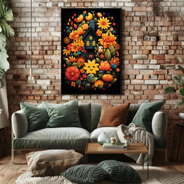 Enchanted Floral Cottage Poster