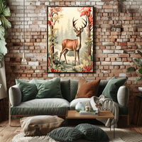Majestic Deer In Autumn Forest Poster