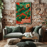 Reindeer Basketball Poster