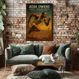 Jesse Owens Vintage Olympic Motivational Sports Poster