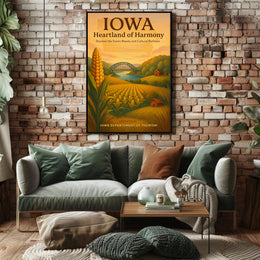 Iowa Scenic Travel Invitation - Vintage Countryside Travel Poster