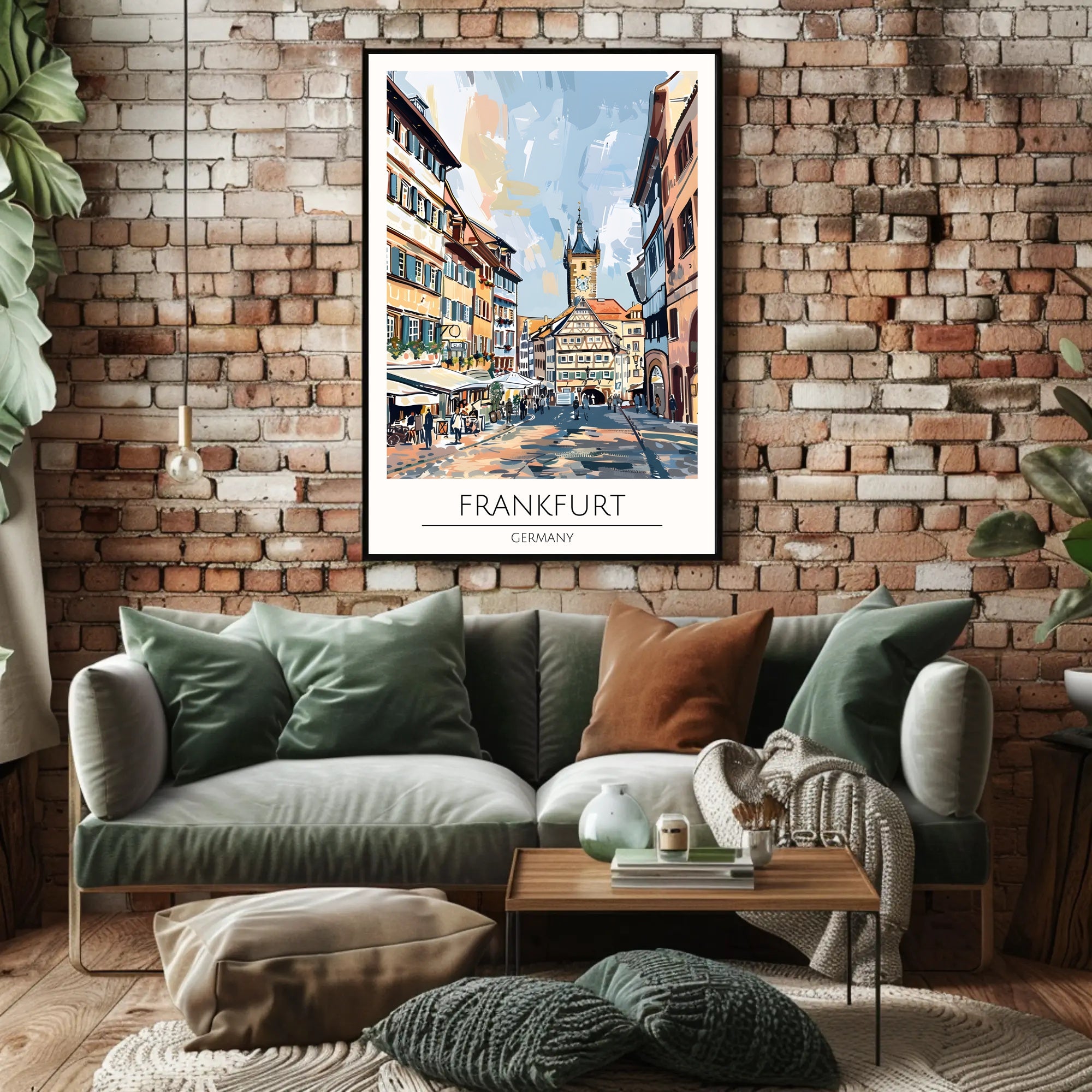 Scenic Frankfurt Street Poster PosterGoat