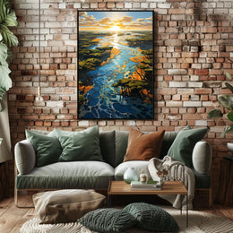 Serene River Landscape Poster