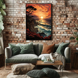 Sunset Over The Ocean Poster