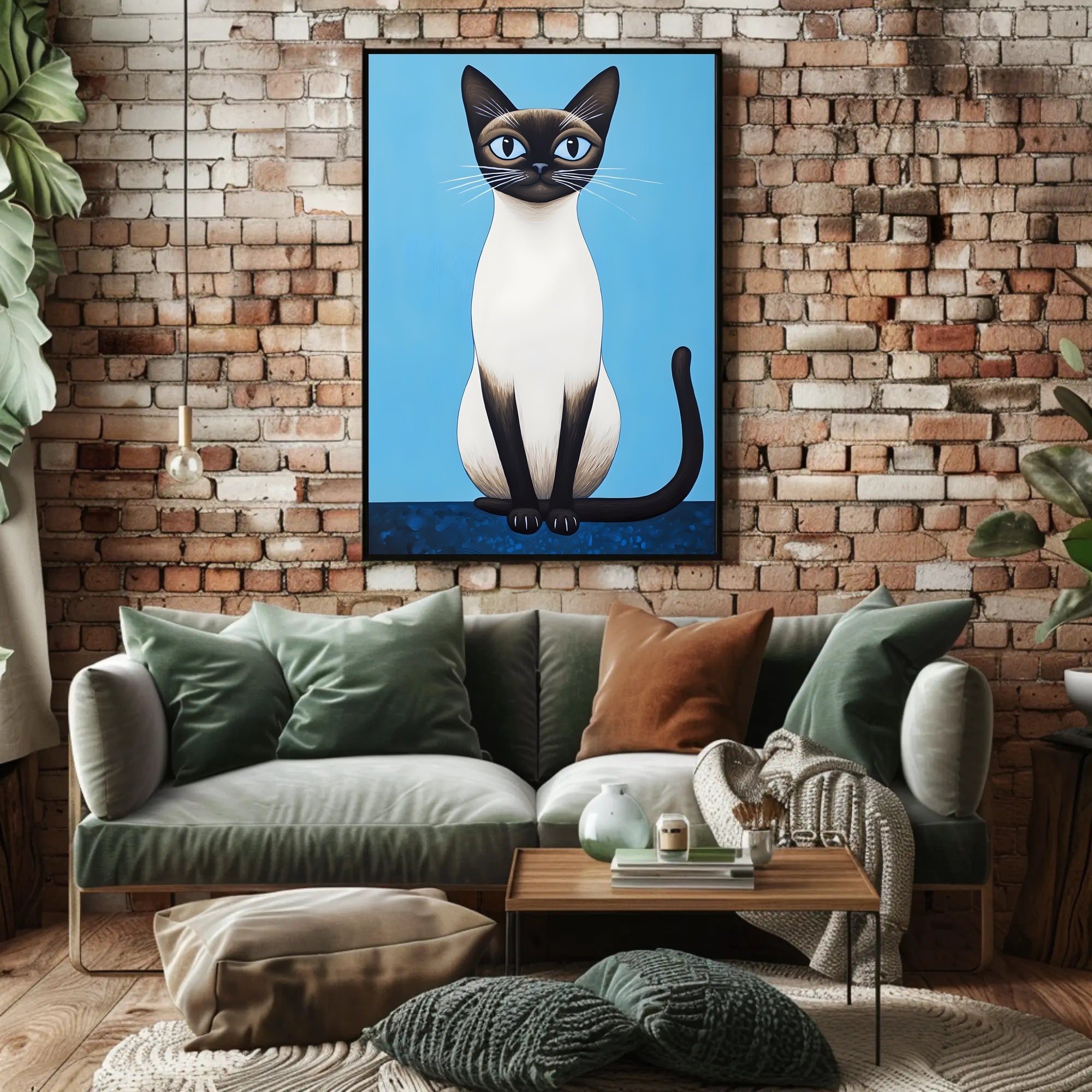 Siamese Cat Poster Modern Wall Art Print