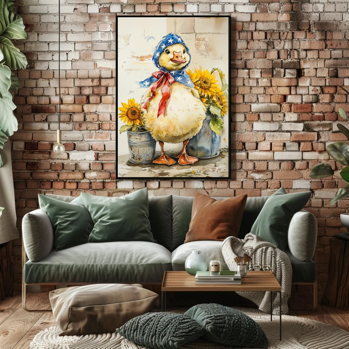 Chubby Goose With Star Spangled Blue Bonnet Poster