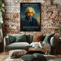 Albert Einstein Inspirational Vintage Art Poster Print