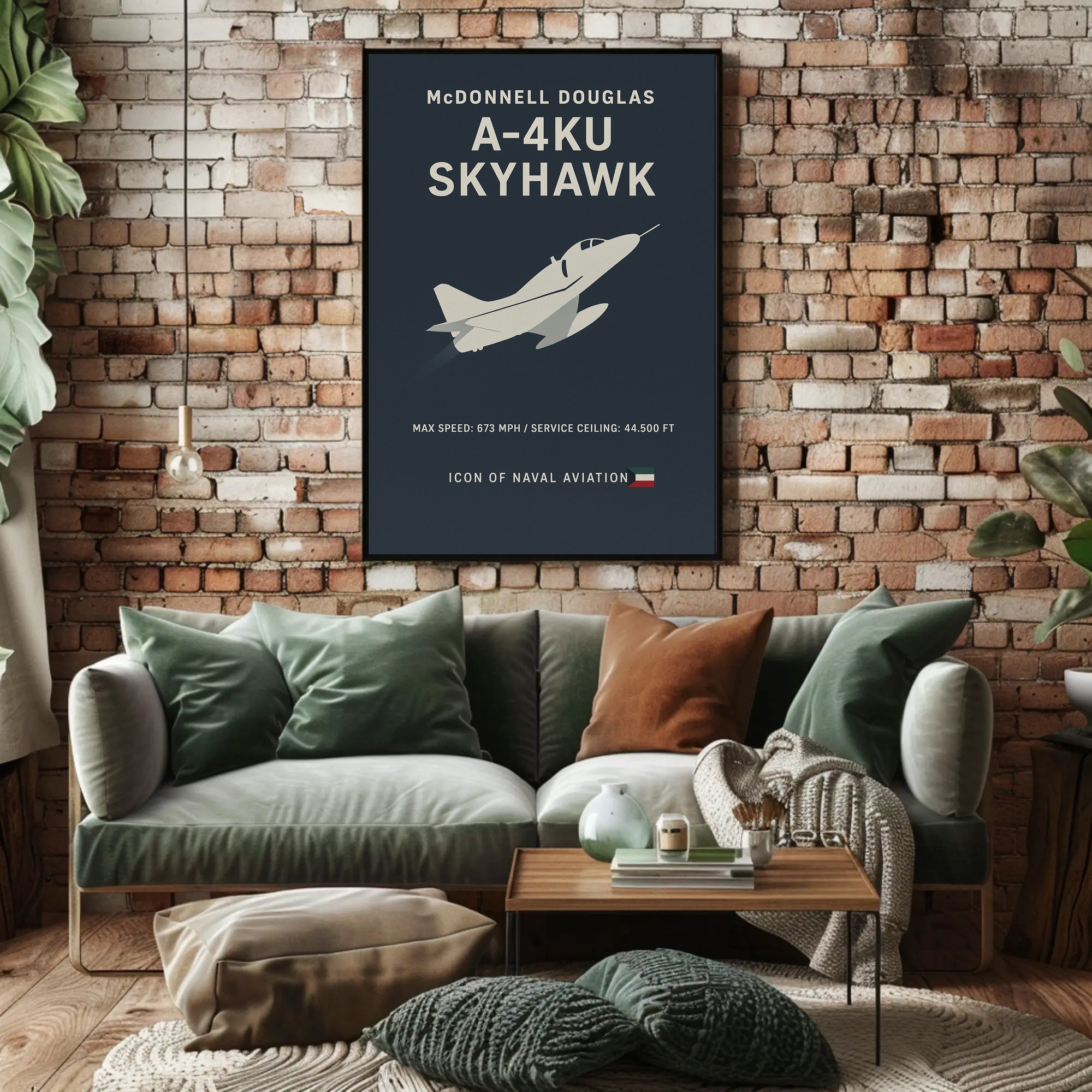 A-4KU Skyhawk Military Aviation Icon Poster PosterGoat