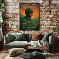 Vietnam War Historical Poster Vintage Military Print