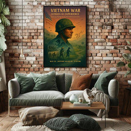 Vietnam War Historical Poster Vintage Military Print