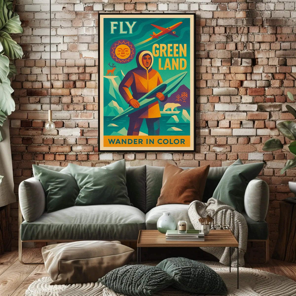 Fly Greenland Wander In Color Poster