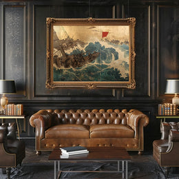 Dramatic Japanese Maritime Scene Poster: Adventure Awaits