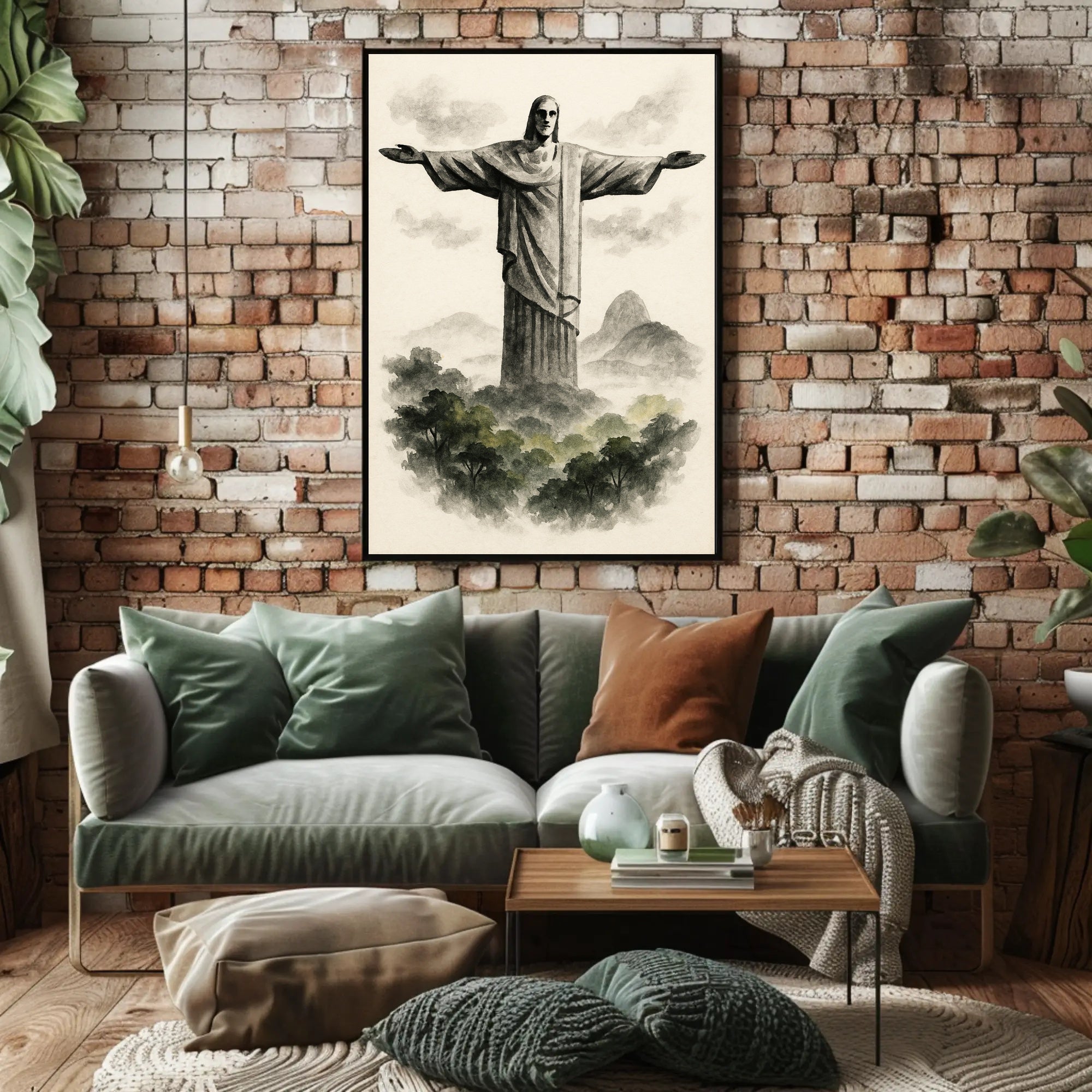 Christ the Redeemer Illustration Poster