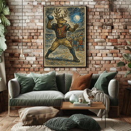 Reindeer Quarterback In A Winter Poster