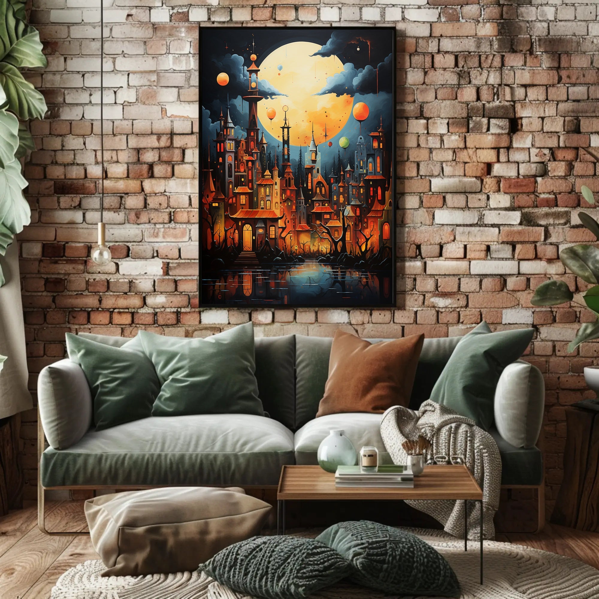 Enchanted Moonlit Cityscape Poster