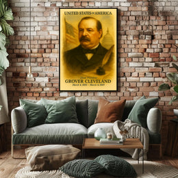Grover Cleveland 22nd President of the United States Vintage Watercolor Poster