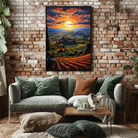 Sunset Over Tuscan Hills Poster
