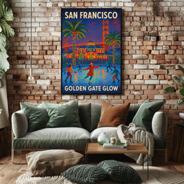 Golden Gate Glow Poster