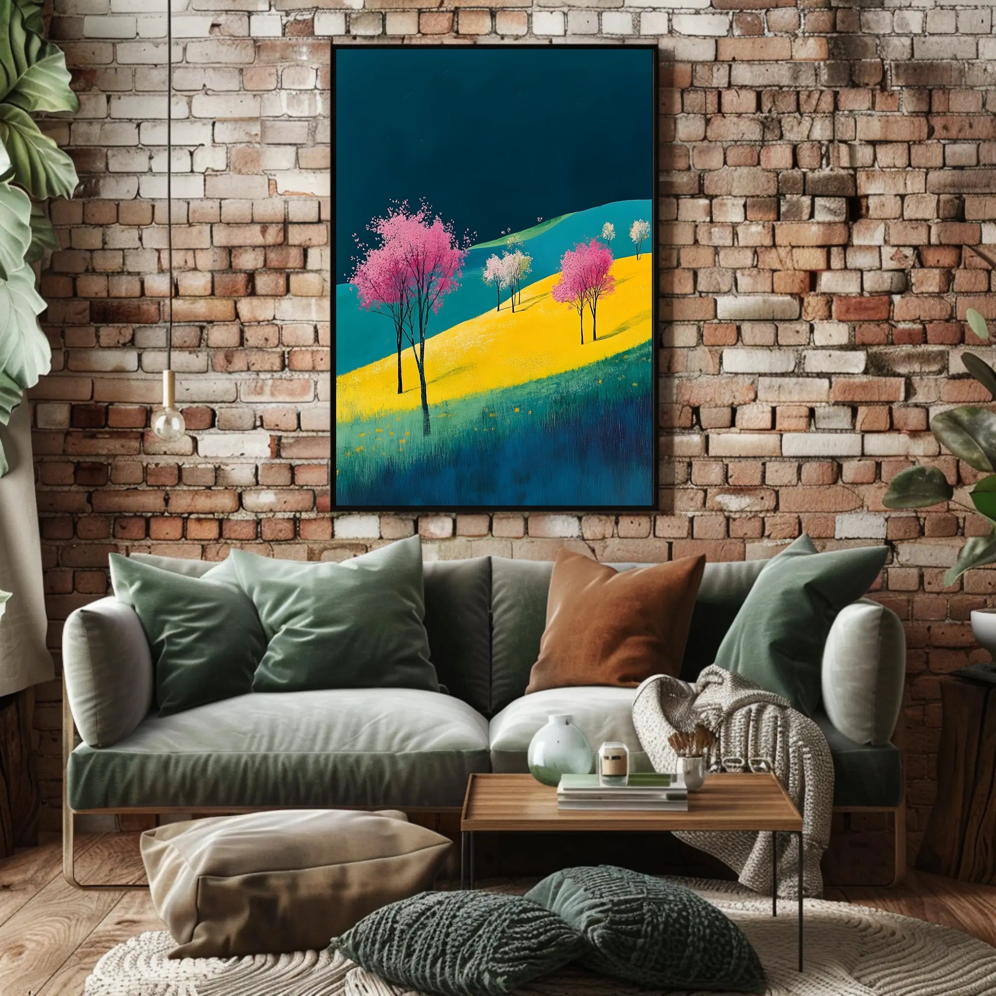 Spring Landscape Poster Vibrant Colorful Modern Print