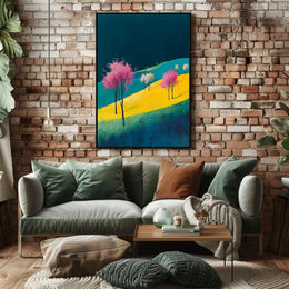 Spring Landscape Poster Vibrant Colorful Modern Print