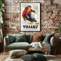 Villars Skiing Poster PosterGoat