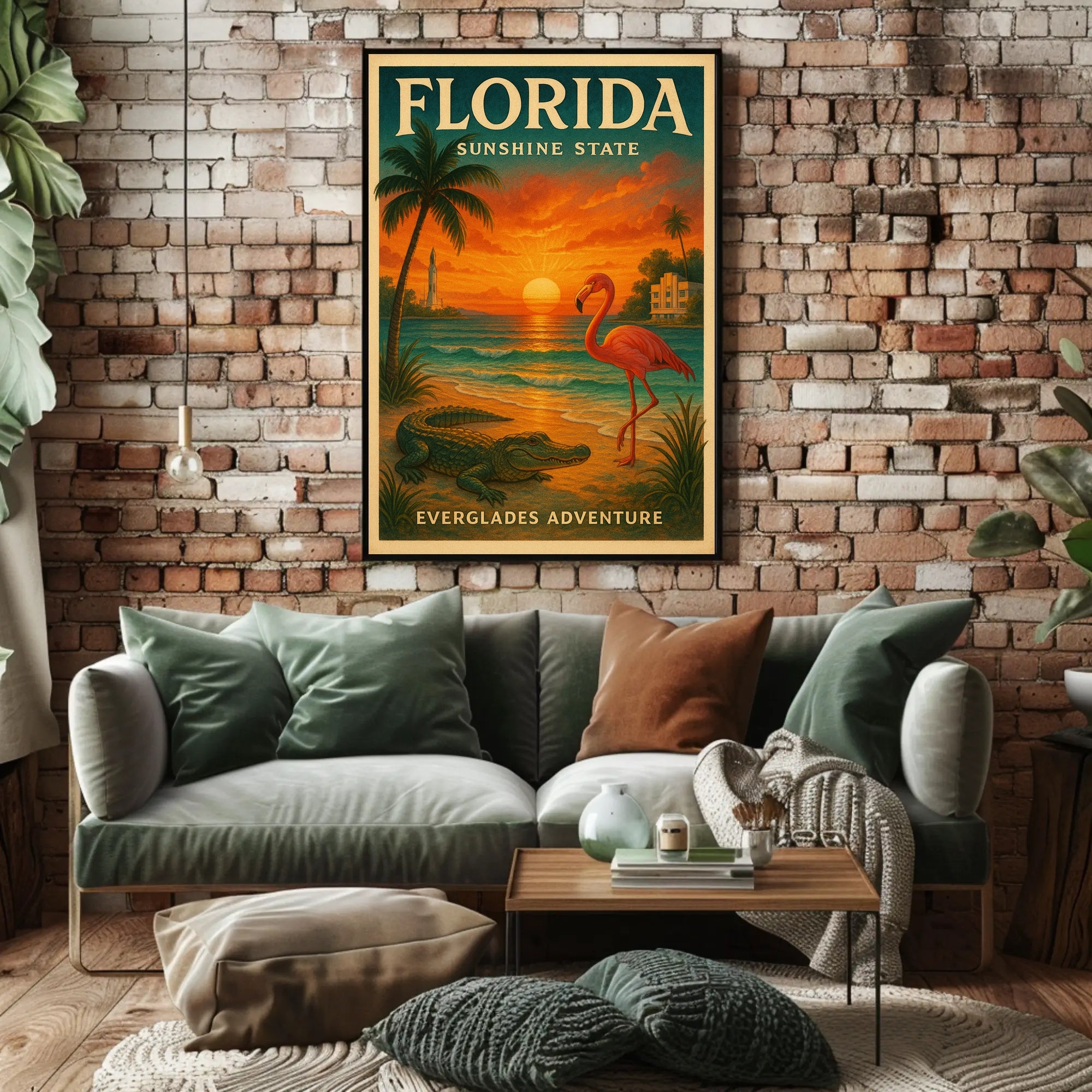 Florida Everglades Adventure Vintage Travel Poster