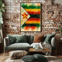 Zimbabwe Vivid Colors Collectors Art Poster