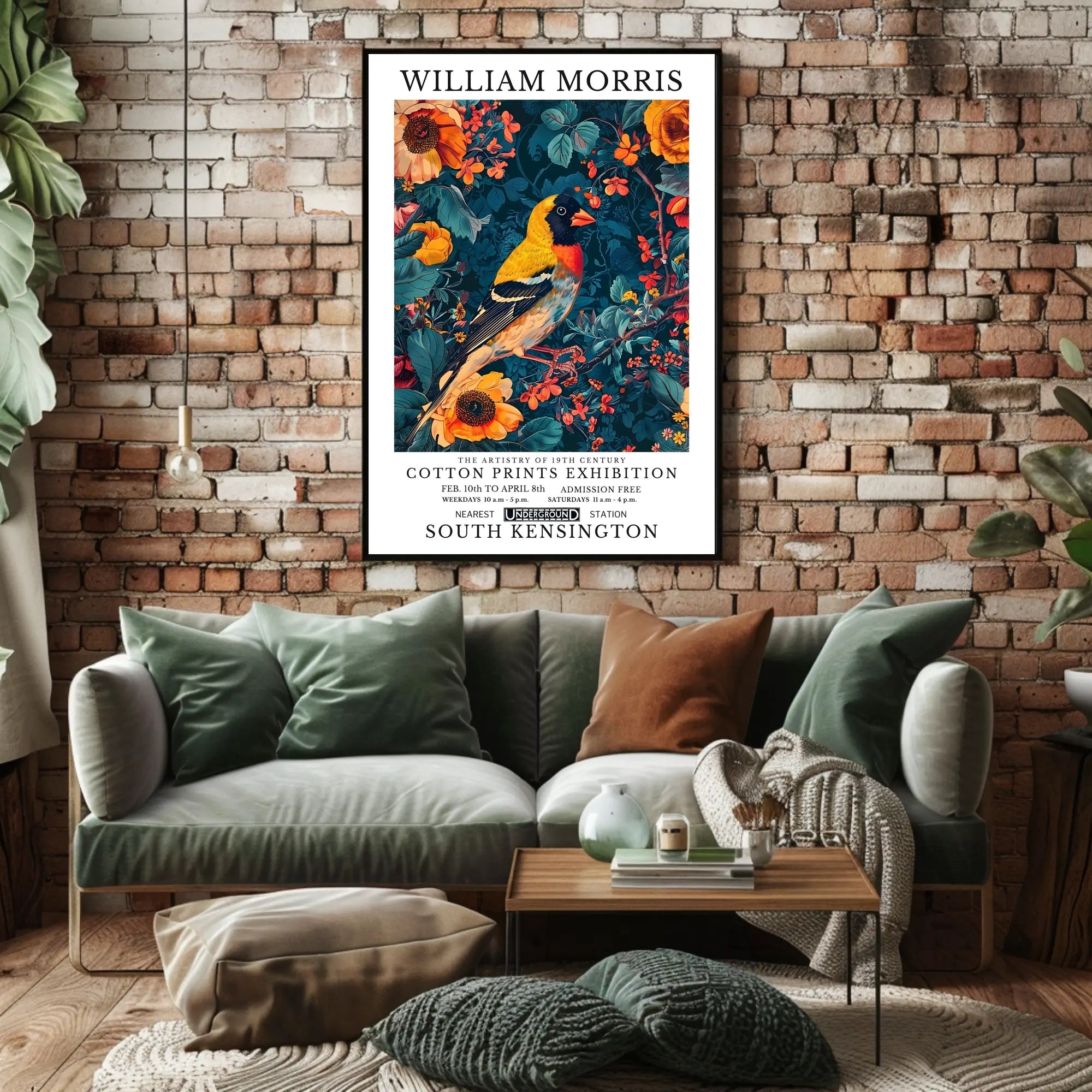 William Morris Nature-Inspired Decorative Art Exhibition Poster