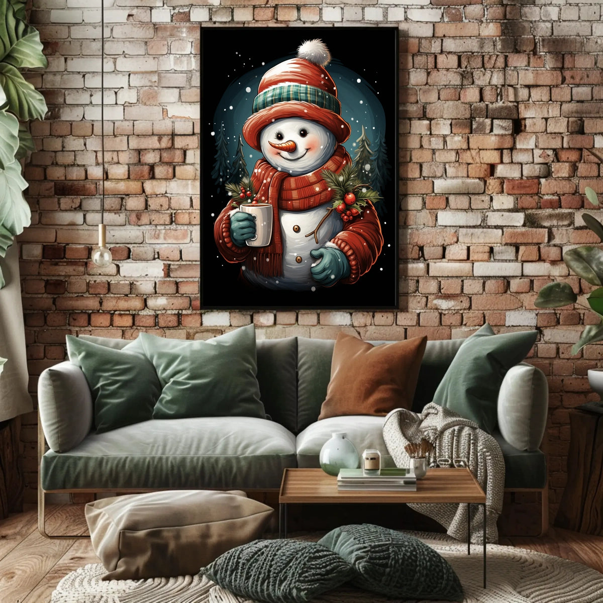 Cozy Winter Snowman Poster