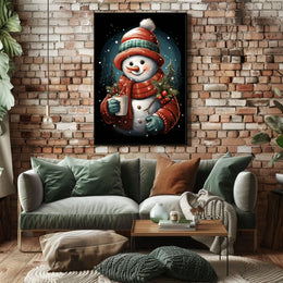 Cozy Winter Snowman Poster