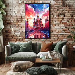 Vibrant Saint Basil's Cathedral Travel Poster
