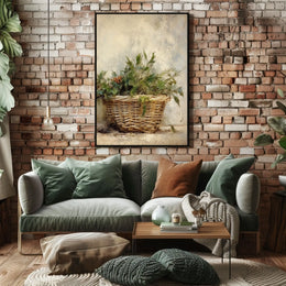 Basket Of Greenery Poster