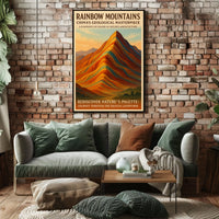 Rainbow Mountains ChinaS Geological Poster