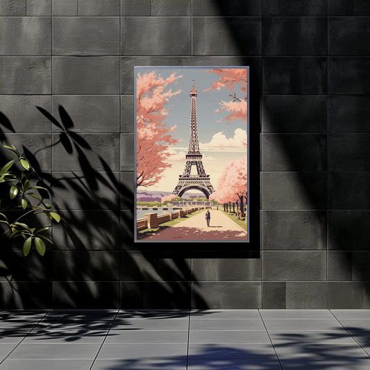 Paris – Eiffel Tower and Cherry Blossoms