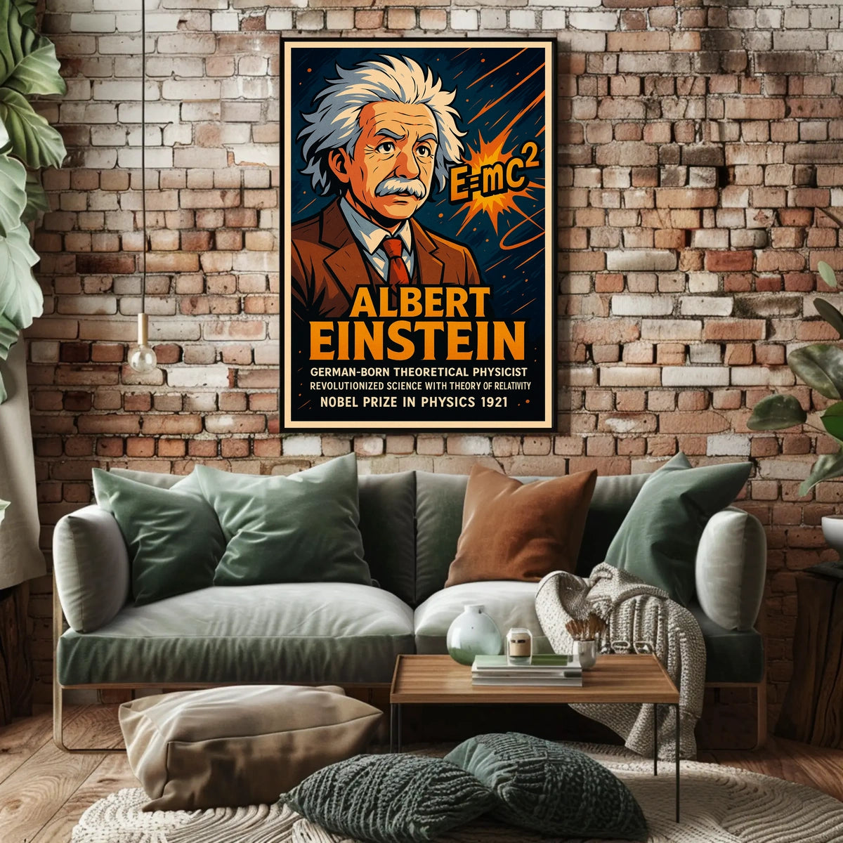 Einstein Theoretical Physicist Vintage Study Poster