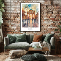 Brandenburg Gate Watercolor Urban or Cityscape Poster PosterGoat