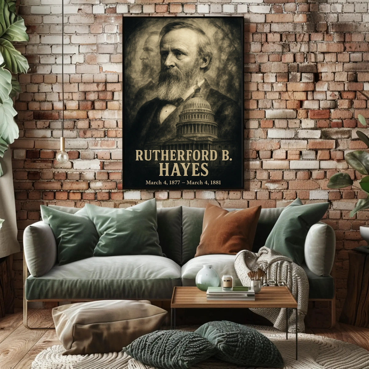 Rutherford B. Hayes 19th President of the United States Double Exposure Poster