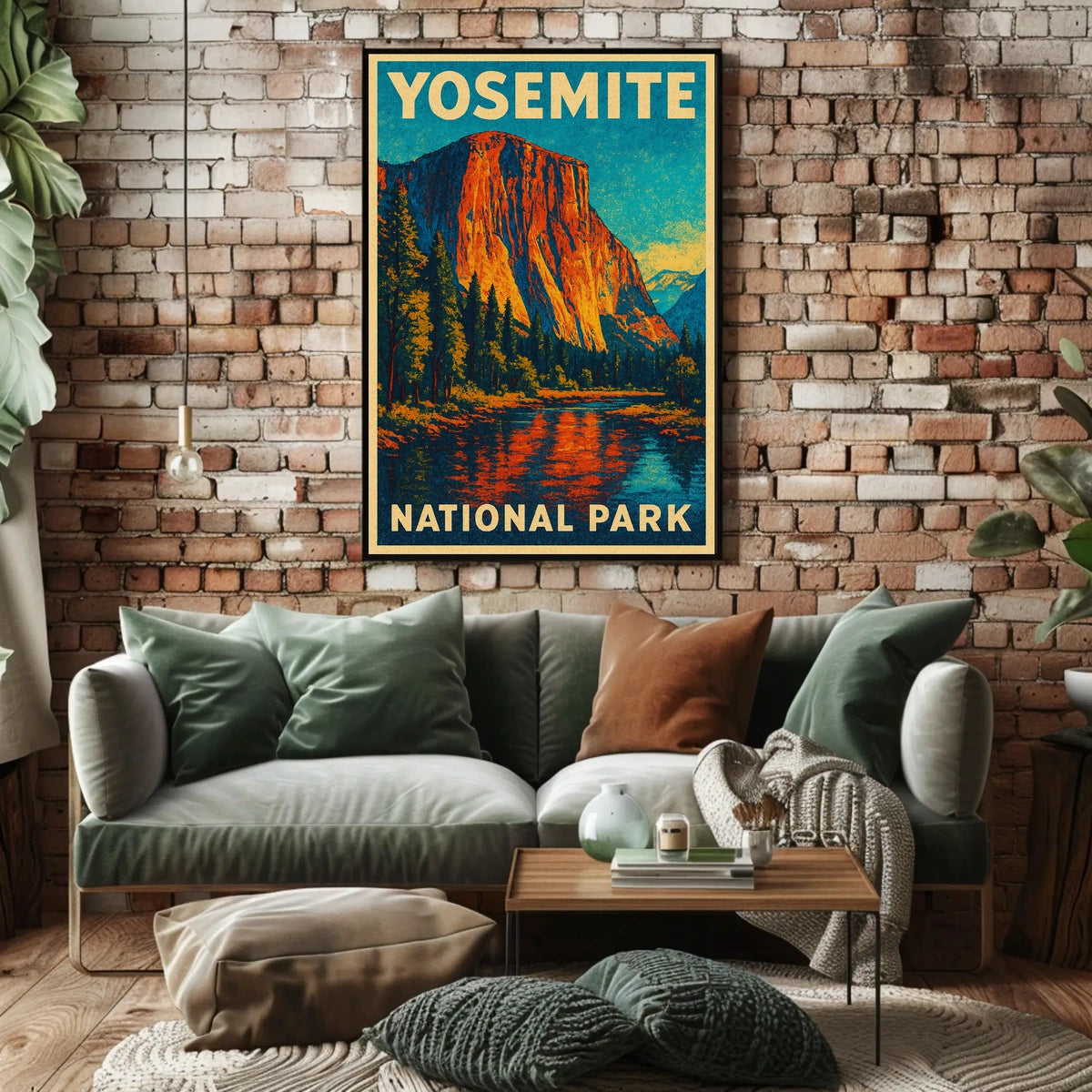 Yosemite Vintage Adventure El Capitan Landscape Retro Travel Art Deco Scenic Nature Lovers Poster