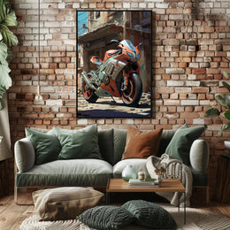 Urban Motorcycle Art Poster PosterGoat