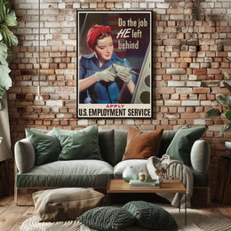 Rosie the Riveter WWII Propaganda Vintage Poster