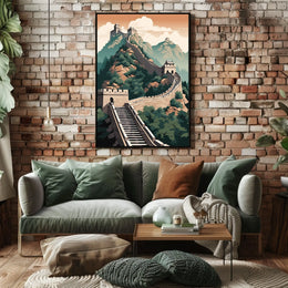 Majestic View of China's Great Wall Cultural Heritage Poster