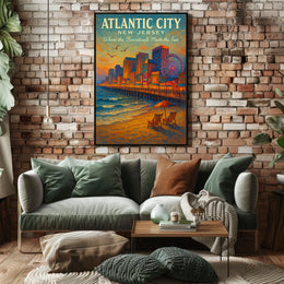 Atlantic City Where the Boardwalk Meets the Fun Poster