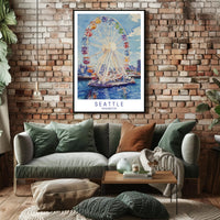 Seattle Ferris Wheel Poster PosterGoat