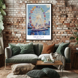 Seattle Ferris Wheel Poster PosterGoat